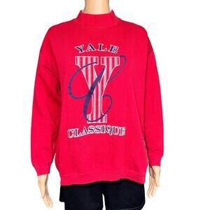Ross International Unisex Sweatshirt Pullover Mock Neck Yale Classique Red Blue